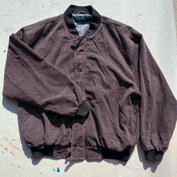 Men's Vintage Crocodile Brand Jacket Multicolor Striped L Bomber Zip Preppy City